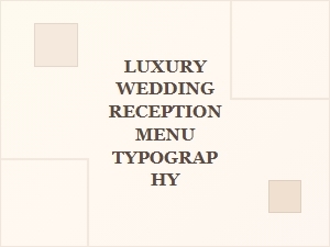 Elegant Fonts for Luxury Wedding Reception Menus